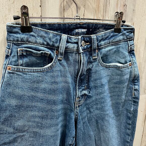 Old Navy Curvy O G Straight High Rise Jeans Secret Smooth Pockets Womens Size 2 - Picture 2 of 9
